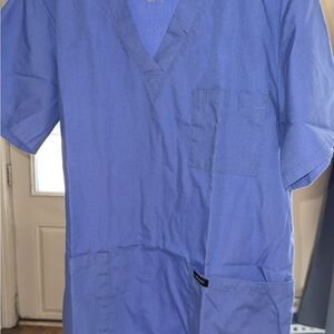 Blue V-Neck Scrub set